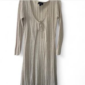 Fortune + Ivy Long Tie front crochet knit cardigan size large